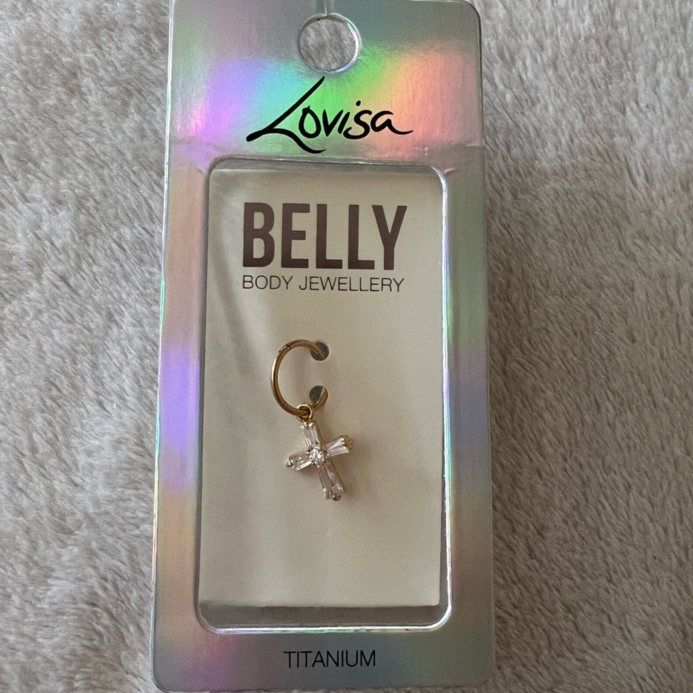 Super cute cross belly piercing!